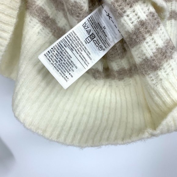 Striped Cream and White Turtleneck Sweater - Picture 11 of 11